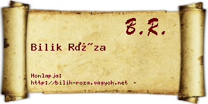 Bilik Róza névjegykártya